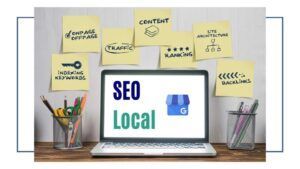 SEO local. Imagen descriptiva con principales elementos del SEO